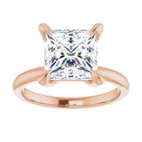 14K rose gold 3CT Square Claw-Prong Diamond Solitaire Engagement Ring variant--Square variant--2CT variant--14K-rose-gold