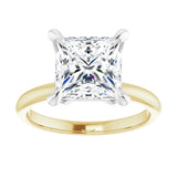 14K yellow/white gold 3CT Square Claw-Prong Diamond Solitaire Engagement Ring/white-gold/white-gold variant--Square variant--2CT variant--14K-yellow/white-gold