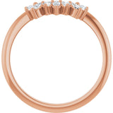 Side View of Rose Gold Curved Diamond Band variant--14K-rose-gold variant--Diamond-Lab variant--Diamond-Nat