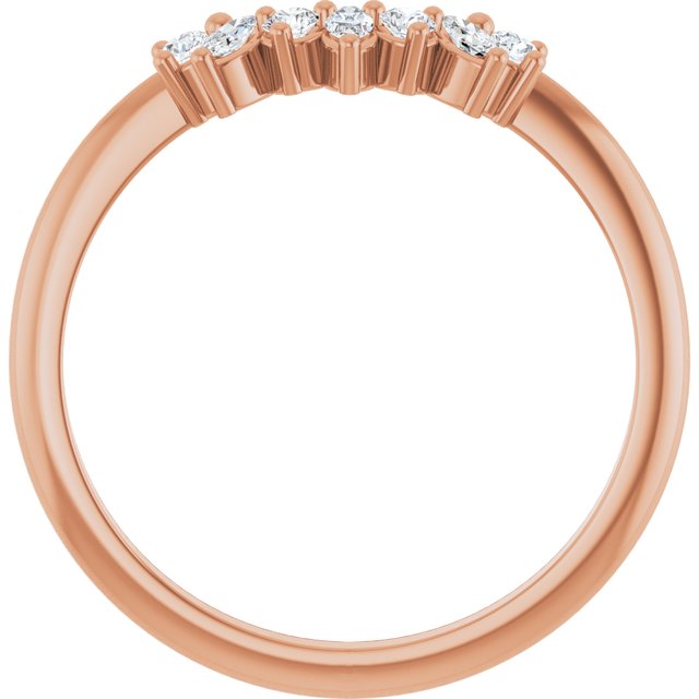 Side View of Rose Gold Curved Diamond Band variant--14K-rose-gold variant--Diamond-Lab variant--Diamond-Nat