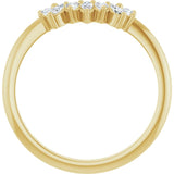 Side View of Yellow Gold Curved Diamond Band variant--14K-yellow-gold variant--Diamond-Lab variant--Diamond-Nat