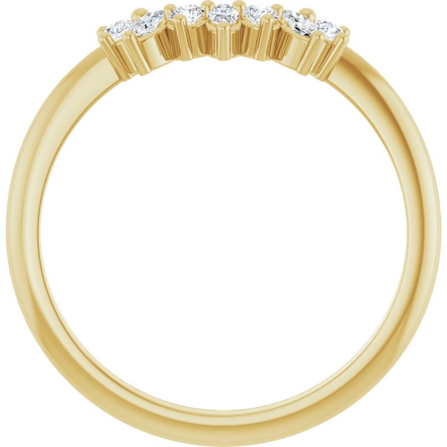 Side View of Yellow Gold Curved Diamond Band variant--14K-yellow-gold variant--Diamond-Lab variant--Diamond-Nat