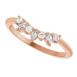 Rose Gold Curved Wedding Ring variant--14K-rose-gold variant--Diamond-Lab variant--Diamond-Nat