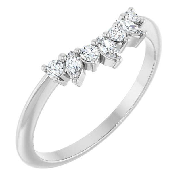 Curved diamond wedding band in 14K white gold variant--14K-white-gold variant--Diamond-Lab variant--Diamond-Nat variant--Platinum