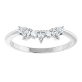 White Gold Curved Diamond Ring variant--14K-white-gold variant--Diamond-Lab variant--Diamond-Nat variant--Platinum