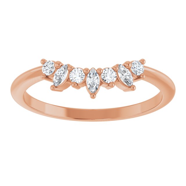 Curved diamond band in 14K rose gold variant--14K-rose-gold variant--Diamond-Lab variant--Diamond-Nat