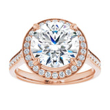 14K rose gold 3CT Round Diamond Halo Engagement Ring variant--Round variant--3CT variant--14K-white-gold