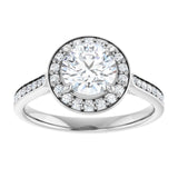 14K white gold 1CT Round Diamond Halo Engagement Ring variant--Oval variant--3CT variant--14K-rose-gold