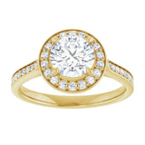 14K yellow gold 1CT Round Diamond Halo Engagement Ring variant--Oval variant--3CT variant--14K-rose-gold