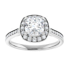 14K white gold 1 CT Cushion Diamond Halo Engagement Ring     