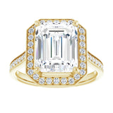 14K yellow gold 4CT Emerald Diamond Halo Engagement Ring variant--Marquise variant--1CT variant--14K-white-gold