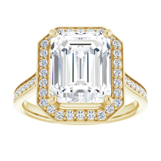 14K yellow gold 4CT Emerald Diamond Halo Engagement Ring variant--Marquise variant--1CT variant--14K-white-gold