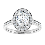 14K white gold 1CT Oval Diamond Halo Engagement Ring variant--Oval variant--1CT variant--14K-rose-gold