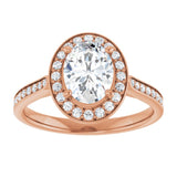 14K rose gold 1CT Oval Diamond Halo Engagement Ring variant--Oval variant--2CT variant--14K-yellow-gold