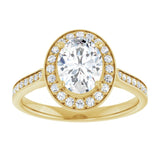 14K yellow gold 1CT Oval Diamond Halo Engagement Ring variant--Oval variant--2CT variant--14K-white-gold
