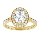 14K yellow gold 1 CT Oval Diamond Halo Engagement Ring     