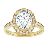 14K yellow gold 2CT Oval Diamond Halo Engagement Ring variant--Oval variant--3CT variant--14K-white-gold