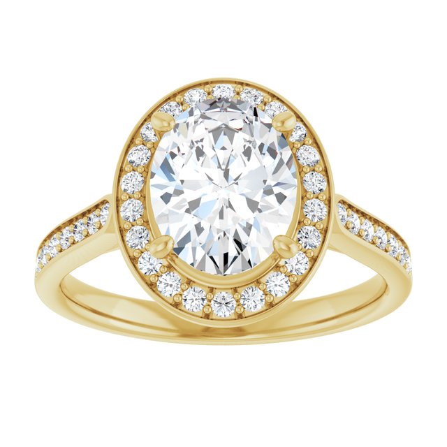 14K yellow gold 2CT Oval Diamond Halo Engagement Ring variant--Oval variant--3CT variant--14K-white-gold