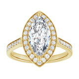 14K yellow gold 2CT Marquise Diamond Halo Engagement Ring variant--Oval variant--1CT variant--14K-white-gold