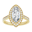 14K yellow gold 2 CT Marquise Diamond Halo Engagement Ring     