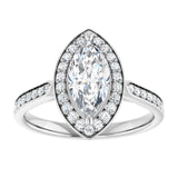 14K white gold 1CT Marquise Diamond Halo Engagement Ring variant--Marquise variant--1CT variant--14K-rose-gold