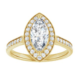 14K yellow gold 1CT Marquise Diamond Halo Engagement Ring variant--Marquise variant--2CT variant--14K-white-gold