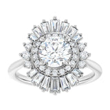14K White 6.5 mm Round .5CTW Natural Diamond Semi-Set Engagement Ring variant--Round variant--1CT variant--14K-white-gold