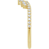 Stackable diamond crown ring in yellow gold variant--14K-yellow-gold variant--Diamond-Lab variant--Diamond-Nat