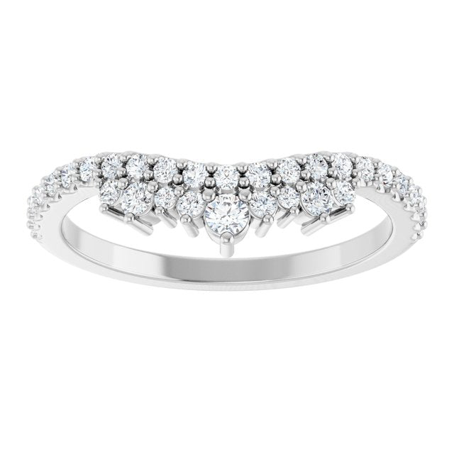 White Gold Curved Diamond Crown Band variant--14K-white-gold variant--Diamond-Lab variant--Diamond-Nat variant--Platinum