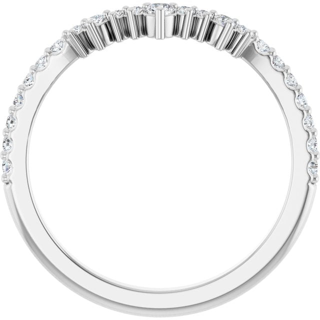 Side View of White Gold Curved Diamond Crown Band variant--14K-white-gold variant--Diamond-Lab variant--Diamond-Nat variant--Platinum