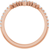Side View of Rose Gold Curved Diamond Crown Band variant--14K-rose-gold variant--Diamond-Lab variant--Diamond-Nat