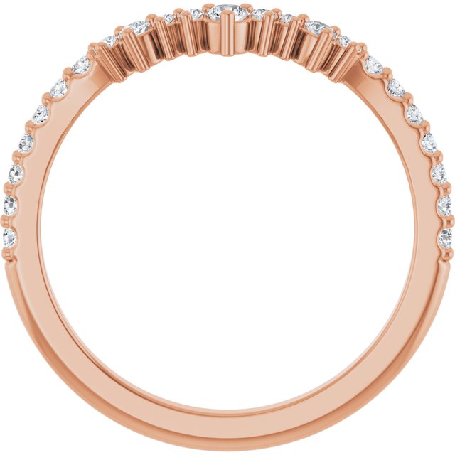 Side View of Rose Gold Curved Diamond Crown Band variant--14K-rose-gold variant--Diamond-Lab variant--Diamond-Nat