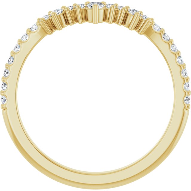 Side View of Yellow Gold Curved Diamond Crown Band variant--14K-yellow-gold variant--Diamond-Lab variant--Diamond-Nat