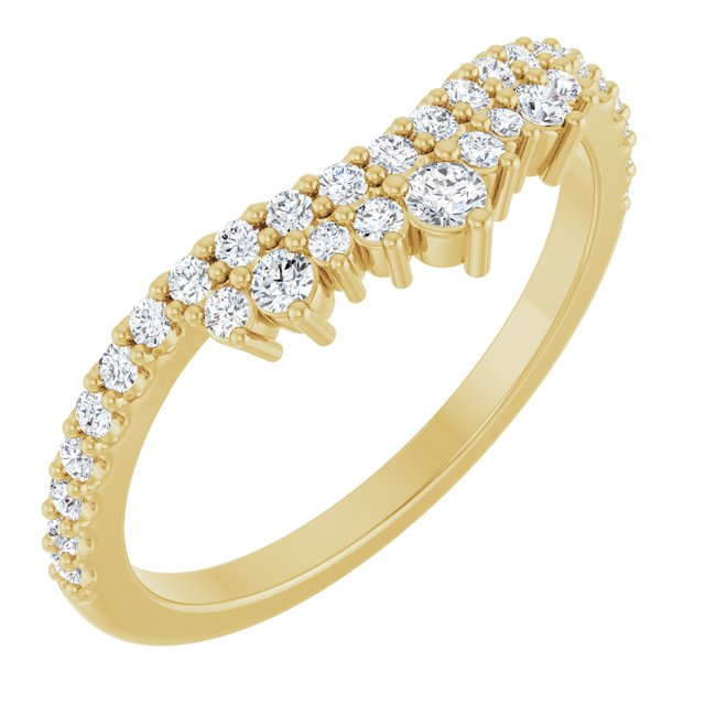 Diamond crown band in 14K yellow gold with crown-shaped diamond layout variant--14K-yellow-gold variant--Diamond-Lab variant--Diamond-Nat