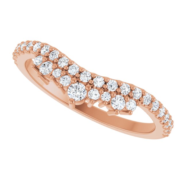 Rose Gold Diamond Crown Wedding Band variant--14K-rose-gold variant--Diamond-Lab variant--Diamond-Nat