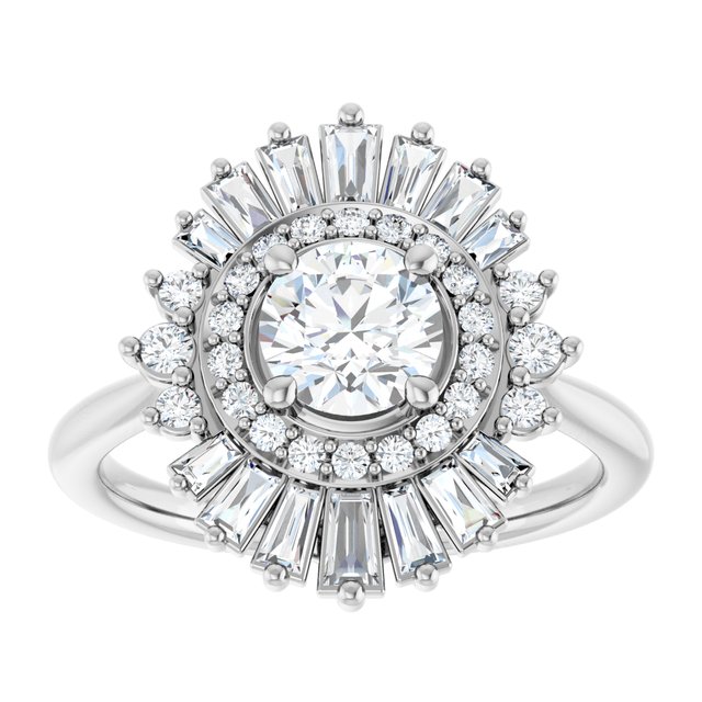 14K White 5.8 mm Round .5CTW Natural Diamond Semi-Set Engagement Ring/2-CT variant--.5CT variant--Round variant--.5CT variant--14K-white-gold