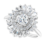 14K gold diamond burst engagement ring setting/2-CT variant--.5CT variant--Round variant--.5CT variant--14K-white-gold