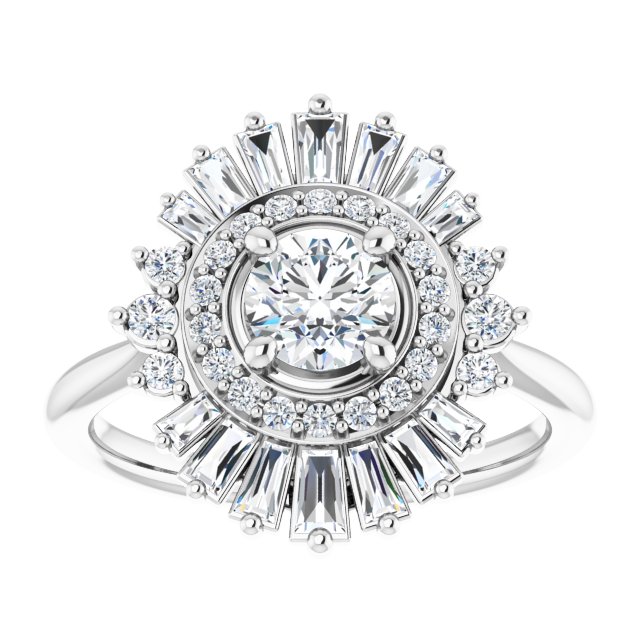 14K White 5.2 mm Round .5CTW Natural Diamond Semi-Set Engagement Ring/4-CT variant--.75CT variant--Round variant--.75CT variant--14K-white-gold