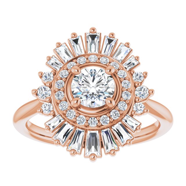14K Rose 5.2 mm Round .5CTW Natural Diamond Semi-Set Engagement Ring/2-CT variant--.5CT variant--Round variant--.5CT variant--14K-rose-gold