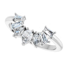 White Gold Arabesque Curved Diamond Wedding Band