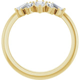 Yellow Gold Arabesque Curved Diamond Band Side View variant--14K-rose-gold variant--Diamond-Lab variant--Diamond-Nat variant--CZ-Try-on-At-Home