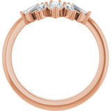 Rose Gold Arabesque Curved Diamond Band Side View variant--14K-rose-gold variant--Diamond-Lab variant--Diamond-Nat variant--CZ-Try-on-At-Home
