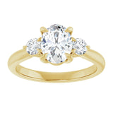 14K yellow gold 1CT Oval CutThree Stone Engagement Ring Setting variant--Pear variant--3CT variant--14K-yellow-gold
