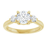 14K yellow gold 1CT Round CutThree Stone Engagement Ring Setting variant--Pear variant--3CT variant--14K-rose-gold