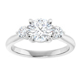 14K white gold 1CT Round CutThree Stone Engagement Ring Setting variant--Pear variant--3CT variant--14K-rose-gold