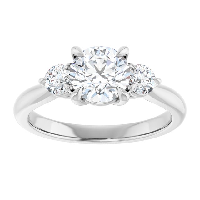 14K white gold 1CT Round CutThree Stone Engagement Ring Setting variant--Pear variant--3CT variant--14K-rose-gold