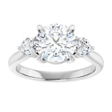 14K white gold 2CT Round CutThree Stone Engagement Ring Setting variant--Pear variant--3CT variant--14K-rose-gold