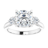 14K white gold 3CT Cushion CutThree Stone Engagement Ring Setting variant--Emerald variant--1CT variant--14K-yellow-gold