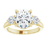 14K yellow gold 2CT Oval CutThree Stone Engagement Ring Setting variant--Pear variant--3CT variant--14K-rose-gold