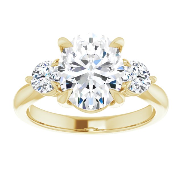 14K yellow gold 2CT Oval CutThree Stone Engagement Ring Setting variant--Pear variant--3CT variant--14K-rose-gold